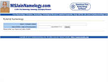 Tablet Screenshot of msjainnameology.com